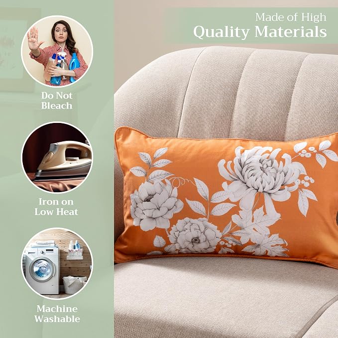 Maison d' Hermine Throw Pillow Covers 100% Cotton (12" x 20" - Pack of 1)