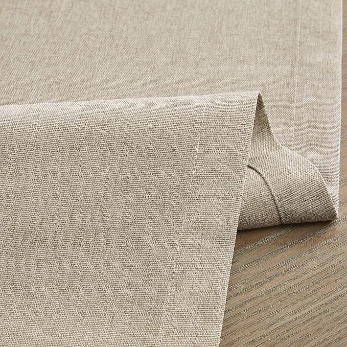 ZeeMart Basic Linen Style Table Runner, 14x90 Inch Natural | Mitered Corner Design, Medium Weight Fabric, Rustic Farmhouse Style, Machine Washable Easy Care Everyday Table Scarf