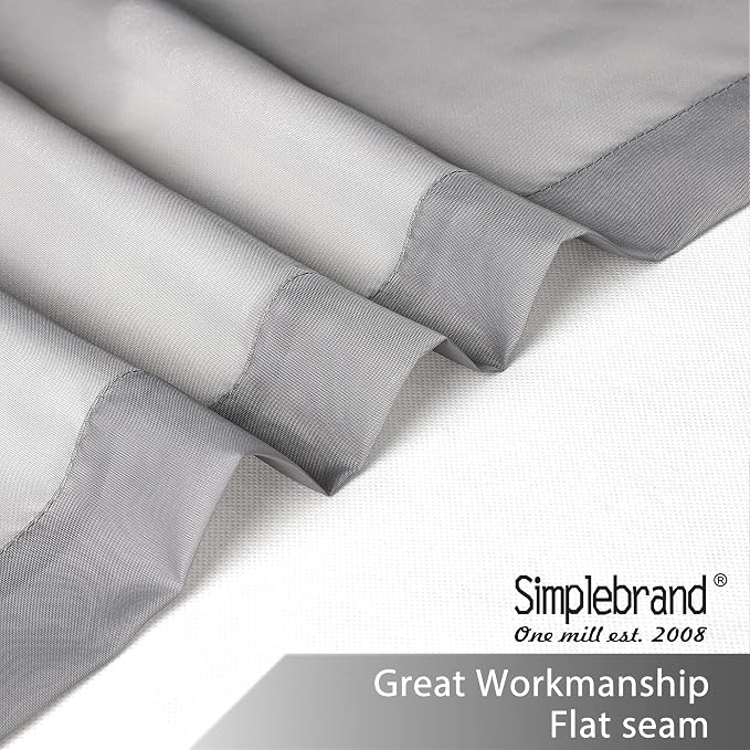 Simplebrand Grey Tier Curtains for Kitchen 24 Inches Long 2 PaSet, Rod Pocket Cafe Curtain Light Filtering Sheer Short Curtains for Bathroom/Basement Half Window 42 x 24 Inch, 2Pcs, Gray