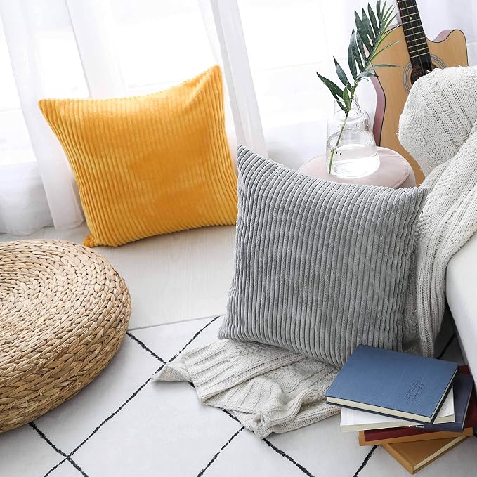 Home Brilliant 22x22 Throw Pillow Covers Pillow Covers Decorative Set of 2 Accent Pillows for Couch Bench Sofa Summer Decor, 22 x 22 Inch, Sunflower Yellow