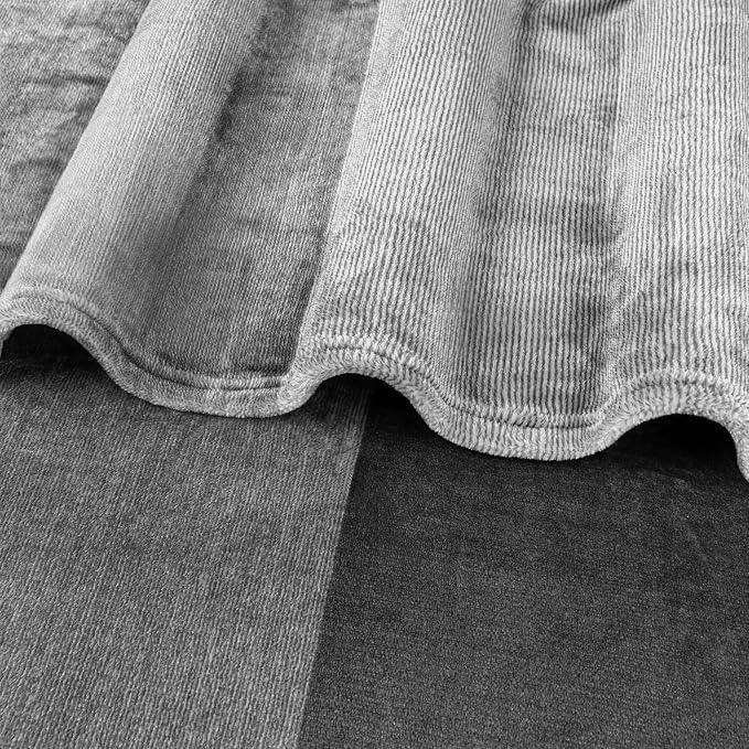 PAVILIA Gray Ombre Fleece Throw Blanket for Couch Sofa Bed, 50x60