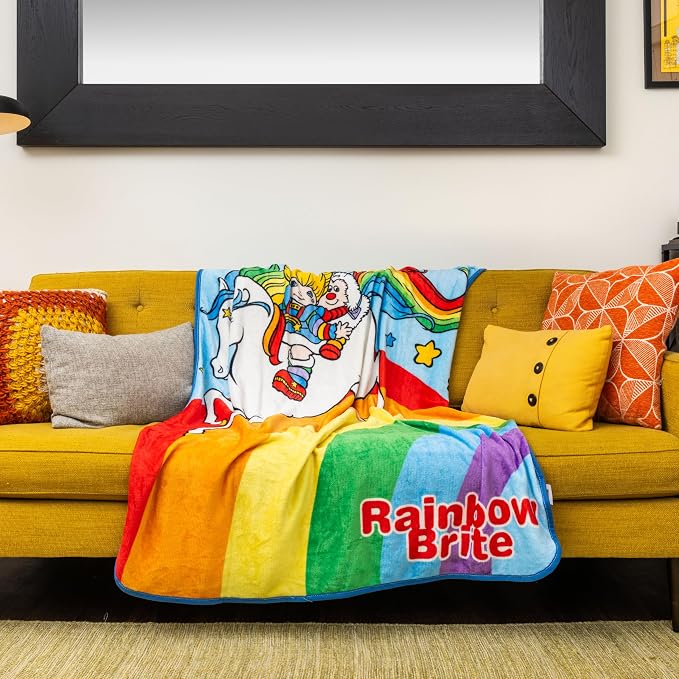 Silver Buffalo Rainbow Brite, Starlite, Twink, Throw Blanket, 45x60in | Fleece, Soft and Cozy, 180 GSM