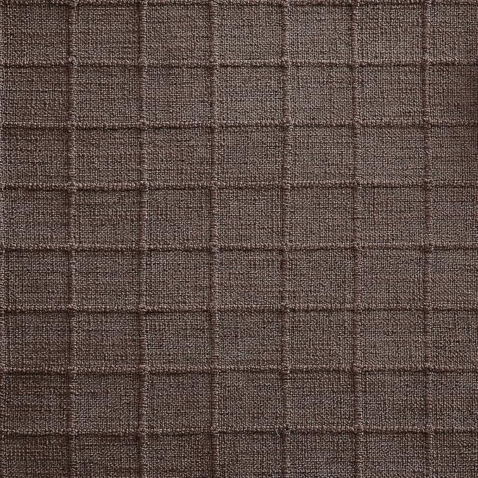 ZeeMart Artisanal Grid Linen Table Runner, 13x108 Inches Chocolate | Heavy Textured, Durable Thick Fabric, Farmhouse Handwoven Feel Linen Runner, Easy Care Table Decor for Kitchen Dining Room