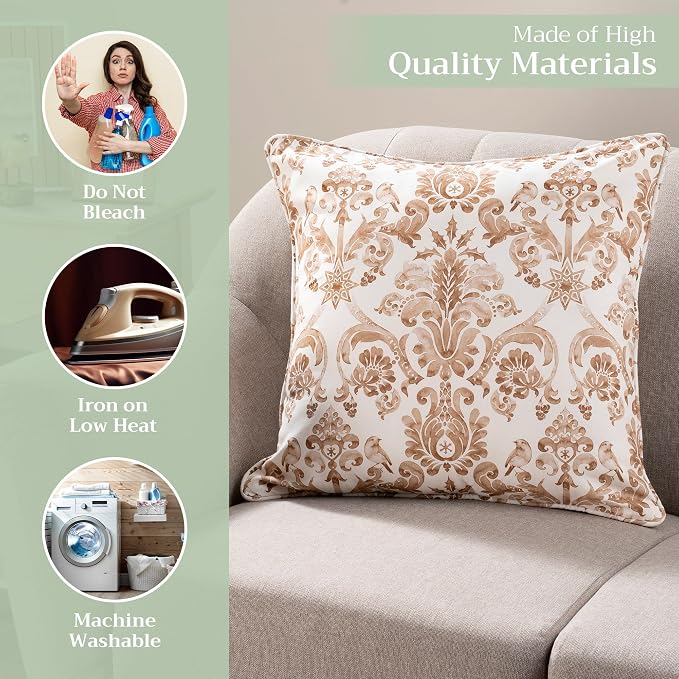 Maison d' Hermine Throw Pillow Covers 100% Cotton (18" x 18" - Pack of 1)