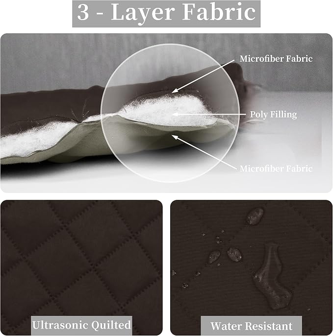 Easy-Going Reversible Quilt Set King, Bedspread with 2 Shams | Chocolate/Beige, Lightweight Bed Comforter, 1 Quilt + 2 Pillow Shams, All-Season Coverlets for Bedroom