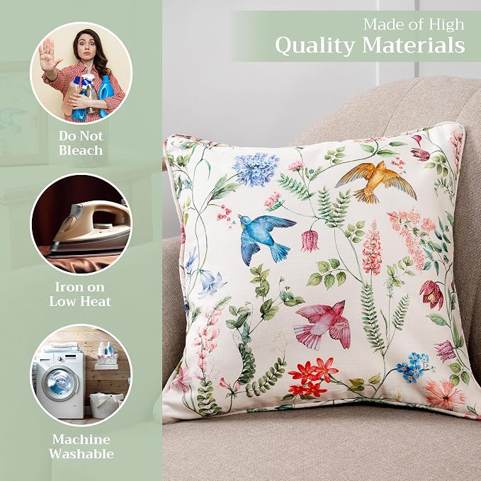 Maison d' Hermine Throw Pillow Covers 100% Cotton (18" x 18" - Pack of 1)