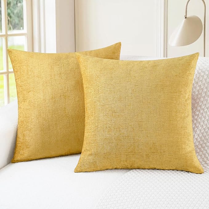 CaliTime Decorative Couch Throw Pillow Covers 20 X 20 Inches Gold