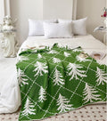 Ultra Soft Cozy Christmas Tree Green Pine Fluffy Microfiber Knitted Throw Blanket Lightweight Blanket for Sofa Couch Bed Travel 50"X60"¡­