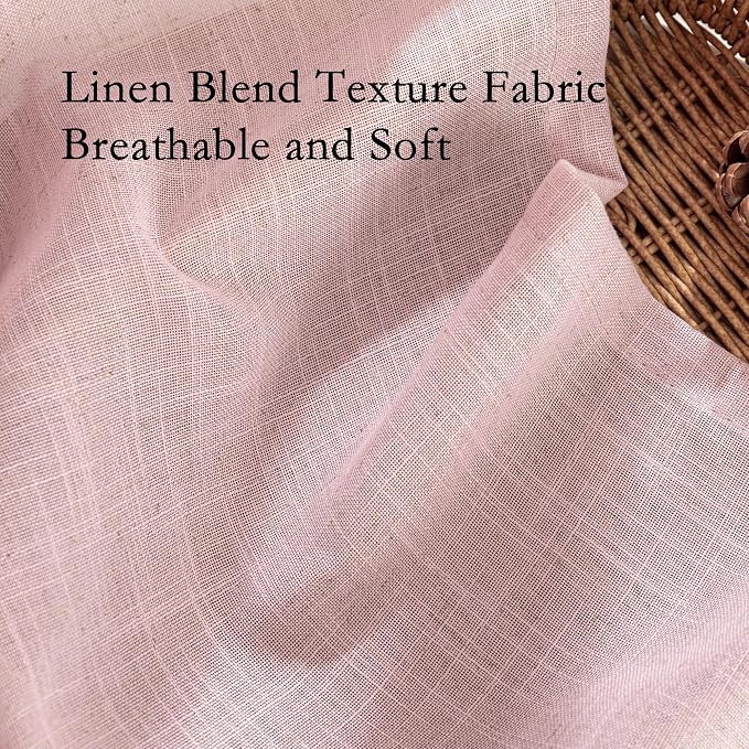 MYSKY HOME Pink Curtains for Girls Bedroom, Semi Sheer Nursery Curtains 63 Inch Length for Small Windows Boho Farmhouse Back Tab Soft Touch Light Filtering Drapes, 50" Wide, Light Pink, Sets of 2