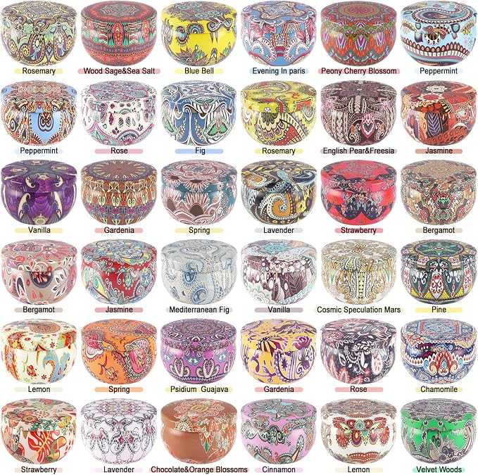 YOROXRG Scented Candles 36 Pack Soy Wax Travel Tin Jar Candles for Home 2.5 OZ Scented Candles for Mom for Christmas, Birthday, Thanksgiving, Mother's Day