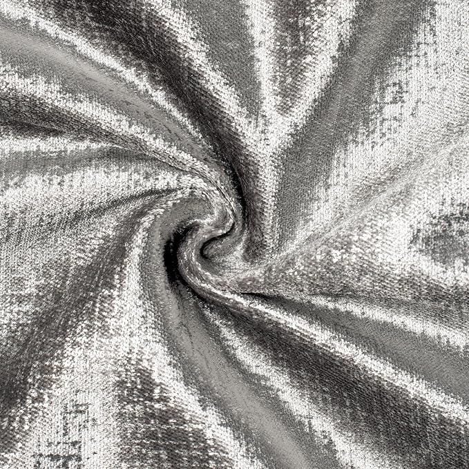 Phantoscope Pack of 2 Sparkling Velvet Decorative Solid Throw Decorative Pillow Cover Soft Silver Glitter Square Cushion Cover Pillowcase for Couch Bed and Chair, Gray, 12 x 20 inches, 30 x 50 cm