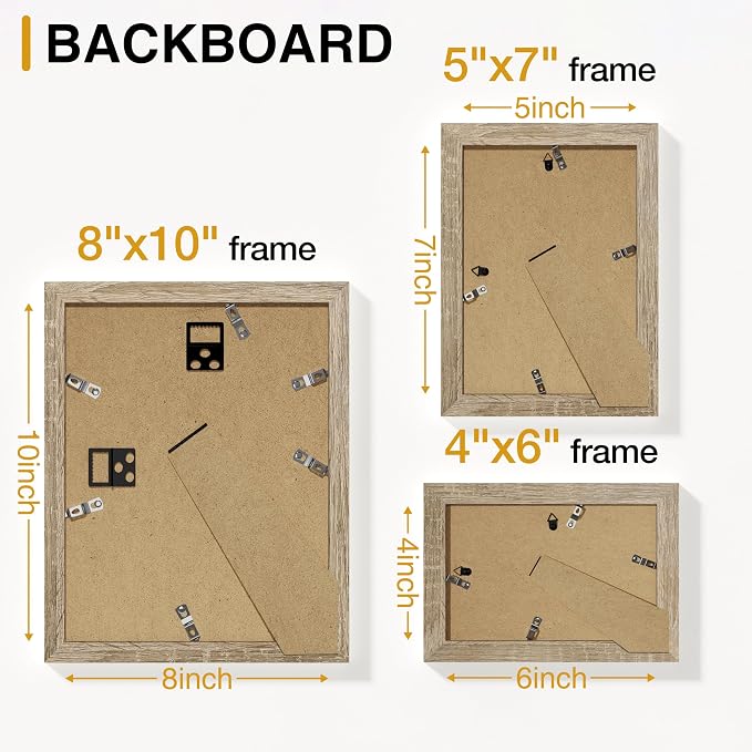 Vittanly 20 Pack Picture Frames Collage Wall Decor, Light Wood | Gallery Wall Frame Set for Wall or Tabletop Display, Multi Sizes Picture Frame Set: 4pcs 8x10, 8pcs 5x7, 8pcs 4x6, MDF Wood