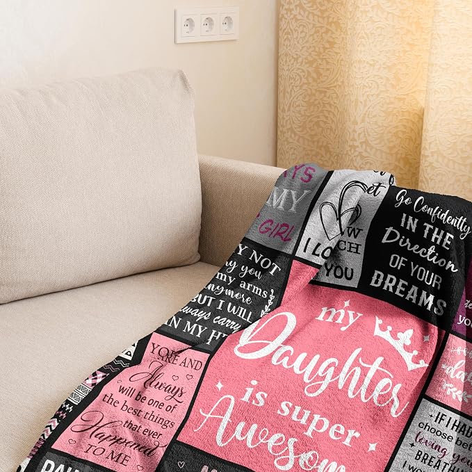 Ruvinzo Daughter Gifts from Mom Dad, Birthday Gift for Daughter, Daughters Birthday Gifts Idea, Daughters Blanket 60” x 50”
