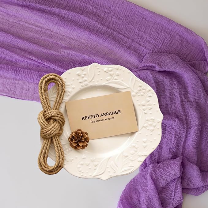 6Pcs Lilac Cheesecloth Table Runner 120 Inches for Party Home Decor | For Wedding Baby Shower Bridal Shower Birthday Engagement Party Lavender Purple 10FT Rustic Boho Home Decorations
