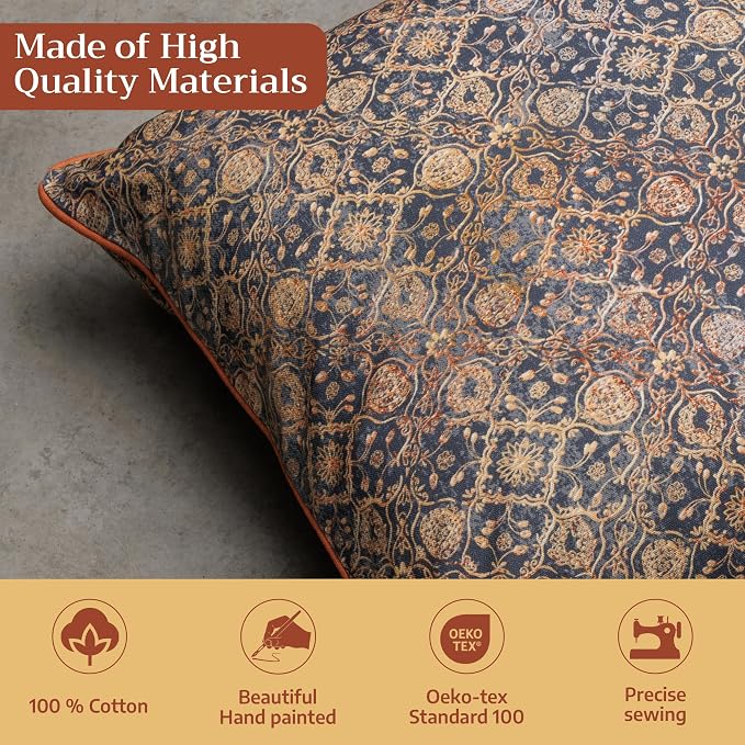 Maison d' Hermine Throw Pillow Covers 100% Cotton (20" x 20" - Pack of 1)