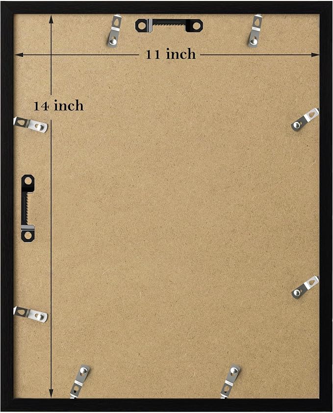 eletecpro Picture Frames Set of 9, 11x14 in, Acrylic Cover, Black | Display Photo 8x10 with Mat or 11x14 without, Classic Gallery Collage, Wall Mount, Minimalist Home Decor, Engineered Wood