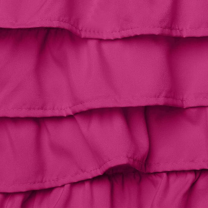 Elegant Comfort Luxurious Premium Quality 1500 Thread Count Wrinkle and Fade Resistant Egyptian Quality Microfiber Multi-Ruffle Bed Skirt - 15inch Drop, California King, Pink