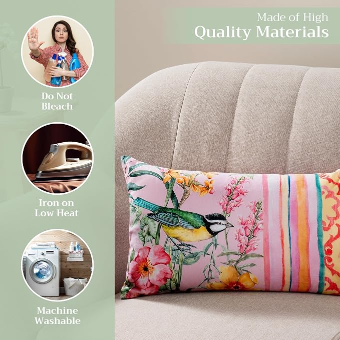 Maison d' Hermine Throw Pillow Covers 100% Cotton (12" x 20" - Pack of 1)