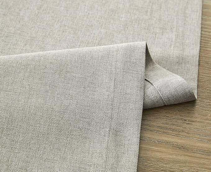 ZeeMart Basic Linen Style Table Runner, 14x72 Inch Vintage Grey | Mitered Corner Design, Medium Weight Fabric, Rustic Farmhouse Style, Machine Washable Easy Care Everyday Table Scarf