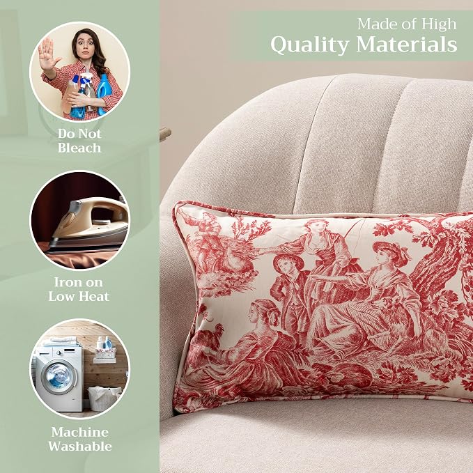 Maison d' Hermine Throw Pillow Covers 100% Cotton (12" x 20" - Pack of 1)