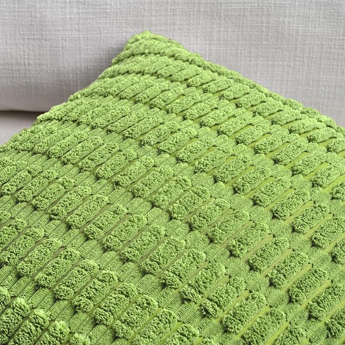 Fancy Homi 4 Packs Decorative Throw Pillow Covers for Living Room Couch Bed, Modern Farmhouse Boho Home Décor Accent Cushion Case, 16" x 16", Lime Green