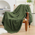 EXQ Home Gentle Soft Fleece Throw Blanket – Cozy Lightweight 3D Imitation Turtle Shell Jacquard Blanket for Couch Bed – All-Season Warm Fuzzy Flannel Blanket for Women Mom Gifts(60"x80",Olive Green)