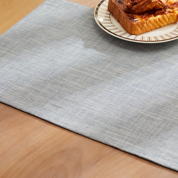 ZeeMart Rustic Cotton Linen Table Runner, 13x60 Inches Blue | Farmhouse Style Linen Table Runners 60 Inches Long, Washable Kitchen Dining Table Decoration for Home Party Decor