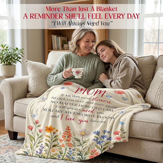 WRAPIX Gifts for Mom from Daughter Son - Soft Fleece Throw Blanket 60x80 in | Gifts for Mom, Mother Daughter Gift, Machine Washable, Ideal for Couch Bed, Lightweight Warmth, Home Comfort Decor