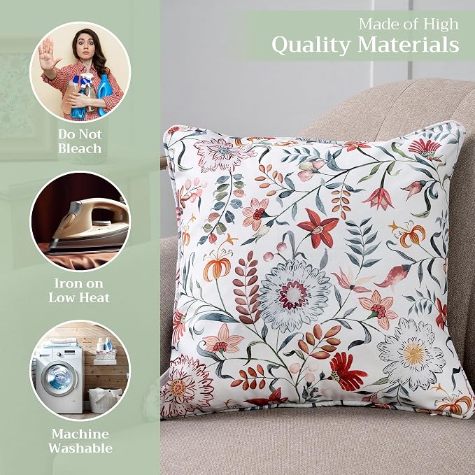 Maison d' Hermine Throw Pillow Covers 100% Cotton (18" x 18" - Pack of 1)