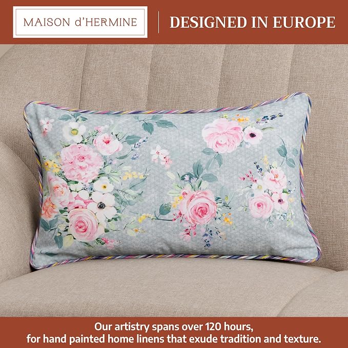 Maison d' Hermine Throw Pillow Covers 100% Cotton (12" x 20" - Pack of 1)