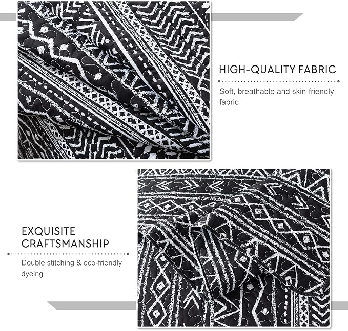 Travan 3-Piece King Quilt Set Striped Pattern Microfiber Soft Lightweight Bedding Set with Shams for All Season, Black Strips, King Size
