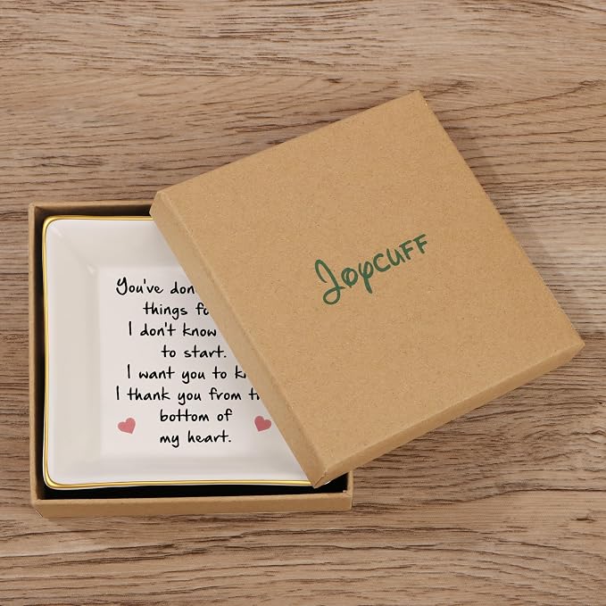 JoycuFF Thank You Gifts for Women Friends Teacher Coworker Retirement Gifts for Coworker Women Inspirational Ceramic Trinket Tray Farewell Gift for Colleague Leaving Job