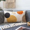 Lumbar Throw Pillow Cover, Boho Tufted Mid Century Rectangle Pillowcase for Modern Bedroom Living Room, Abstract Textured Cushion Sham, 12x20 inch, 1PCS (Yellow Orange)