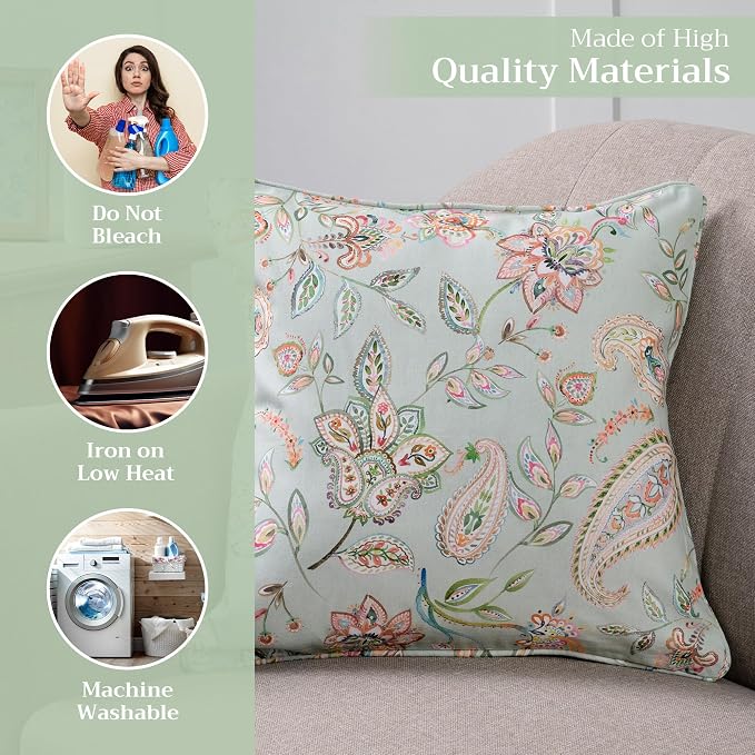 Maison d' Hermine Throw Pillow Covers 100% Cotton (20" x 20" - Pack of 1)
