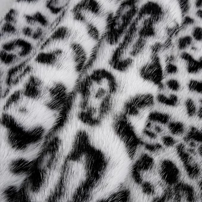 cygnus Snow Leopard Pillow Covers 18x18 inch Set of 2 | Black and White ,Soft Faux Fur Animal Print Throw Pillow Covers,Cheetah Pillowcase for Couch Sofa Bedroom Livingroom