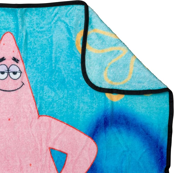 Silver Buffalo Spongebob Squarepants Patrick, Fleece Throw Blanket, 45x60in | Fishnets and Boots, Soft and Cozy, 185 GSM