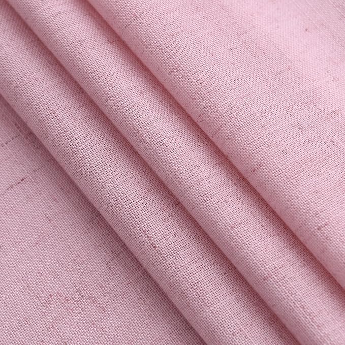Rose Linen Curtains 108 Inches Long 2 Panels Set with Back Tab Loop Pocket Light Filtering Semi Sheer Boho Decor Extra Long Drapes for High Ceiling Living Room 52x108