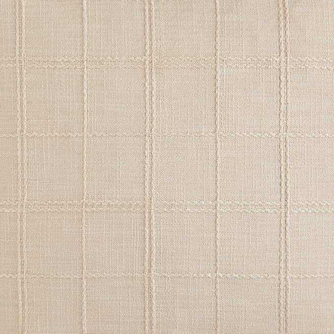 ZeeMart Linen Checked Farmhouse Table Runner, 13x90 Inches Neutral Beige | Raised Grid Design, Rich Woven Texture, Linen Blend Table Runners 90 Inches Long, Machine Washable, Boho Home Kitchen Decor