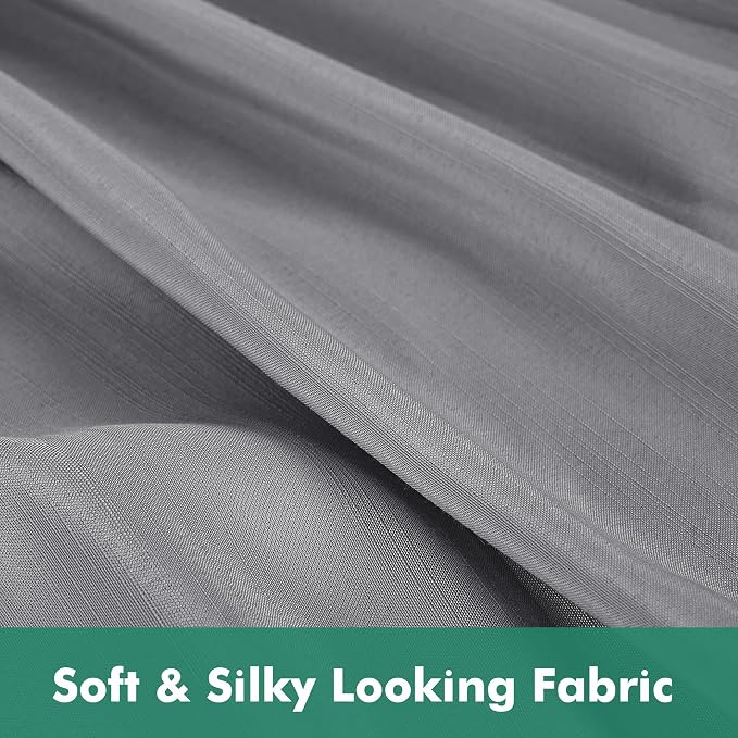 Wrap Around King Size Bed Skirt Split Corner 17" Drop-Elastic Dust Ruffle | Silver Grey Adjustable Pleated Bedskirt-Easy Fit Wrinkle Resistant Washable Bed Skirting-Master Guest Bedroom Couples Hotels