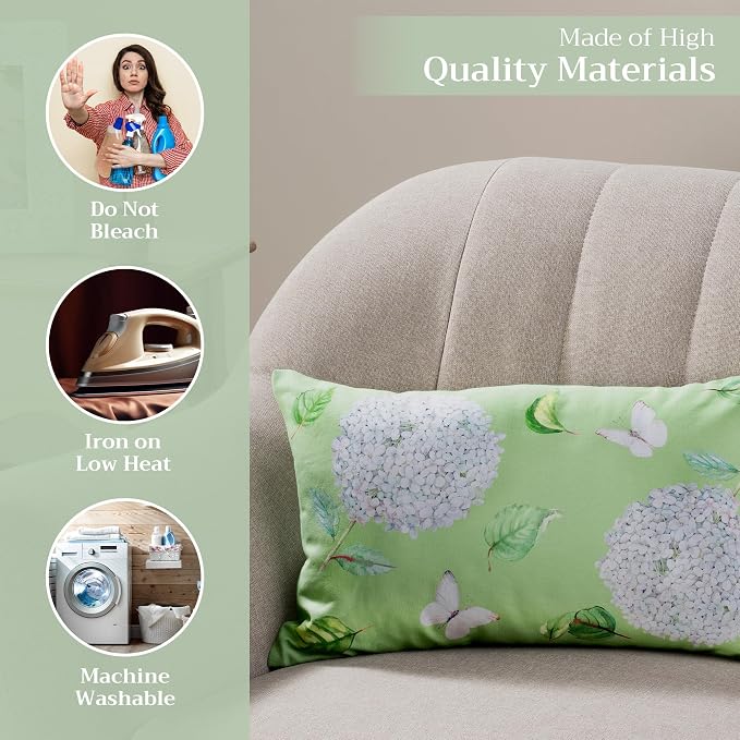 Maison d' Hermine Throw Pillow Covers 100% Cotton (12" x 20" - Pack of 1)