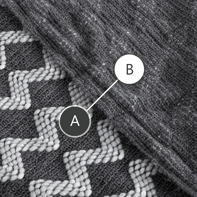 NTBAY Acrylic Knit Throw Blanket, 51 x 67, Grey Wave | Lightweight Acrylic Wave-Knit Throw with 7 Inch Tassels for Sofa, Bed, Reading, Travel, and Decorative Layering