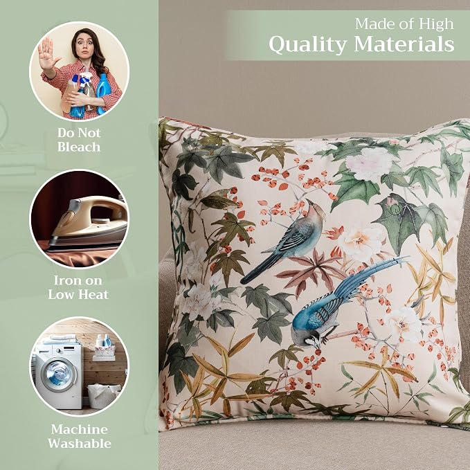 Maison d' Hermine Throw Pillow Covers 100% Cotton (20" x 20" - Pack of 1)