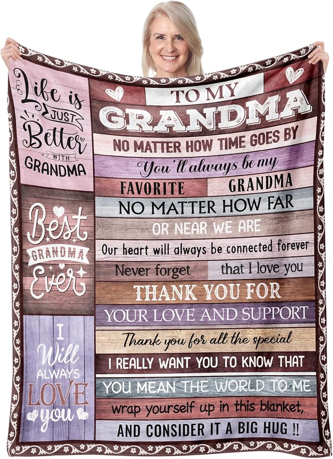 Grandma Gifts, Grandma Birthday Gifts, Great Gift for Grandmas from Granddaughter, Happy Mothers Day for Grandmas Throw Blanket 50"x60"