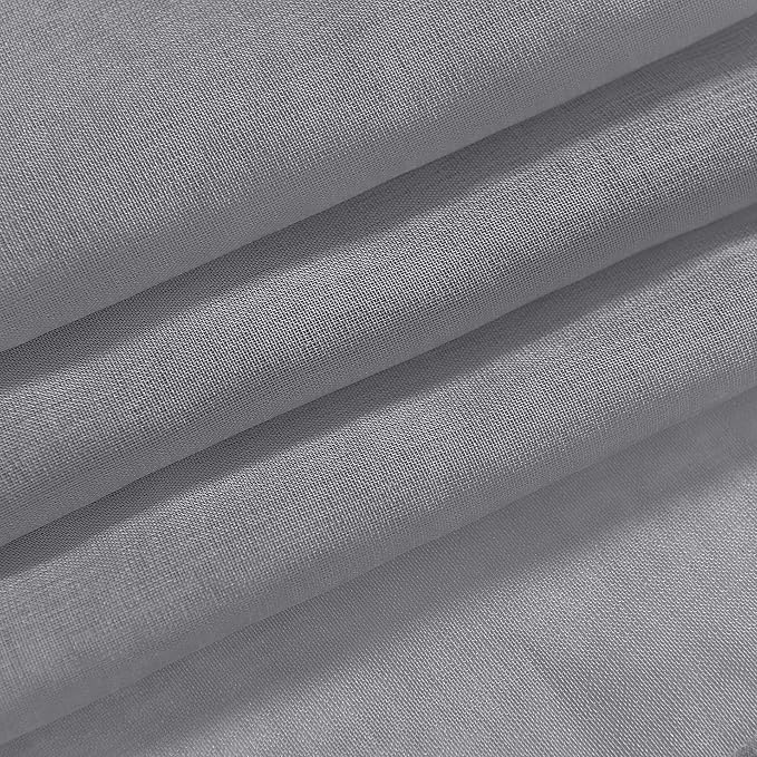 DWCN Grey Sheer Curtains for Living Room Bedroom - Faux Linen Look Voile Drapes Grommet Top Window Curtain Panel 52 x 120 Inches Long, Set of 2 Panels