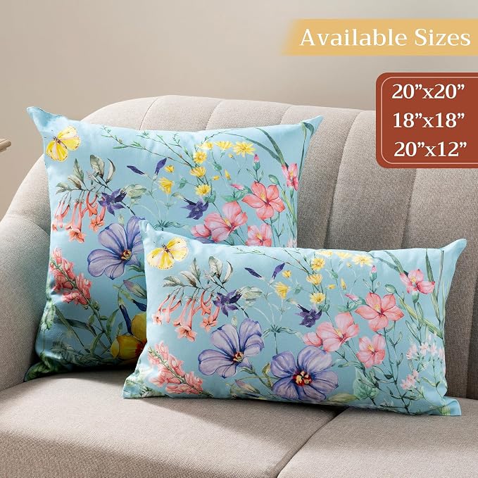 Maison d' Hermine Throw Pillow Covers 100% Cotton (18" x 18" - Pack of 1)