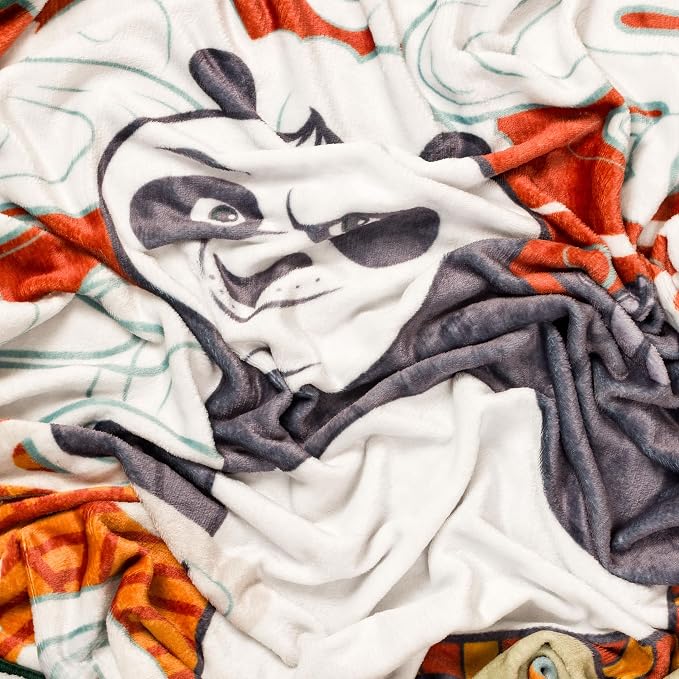 Silver Buffalo Kung Fu Panda Chinese Po, Fleece Throw Blanket, 45x60in | Characters, Soft and Cozy, 180 GSM