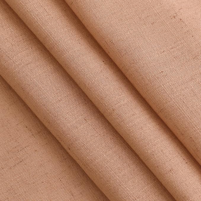 Peach Quartz Curtains 84 Inch Long 2 Panels Set Back Tab Rod Pocket Linen Blend Light Filtering Semi Sheer Boho Style Curtain Textured Curtain for Cozy Bedroom and Living Room Decor 52x84