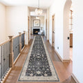 3x20 Washable Hallway Runner Rug - Non-Slip Kitchen Rugs with Rubber Backing Vintage Low Pile Soft Thin Extra Long 20ft Carpet Runners for Indoor Entryway Living Room(Black/Multi,3x20)