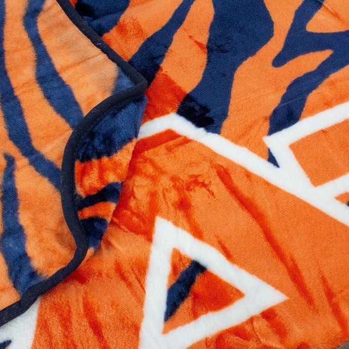 College Covers Auburn Tigers Raschel Throw Blanket, 60 in by 50 in