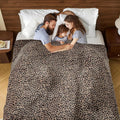 Edenleaf Leopard Print Blanket Fleece Throw for Bed Sofa Travel and Camping, Super Soft Cozy Fluffy Plush Cheetah Print Blanket for All Seasons 90"x108" (Mocha Brown)